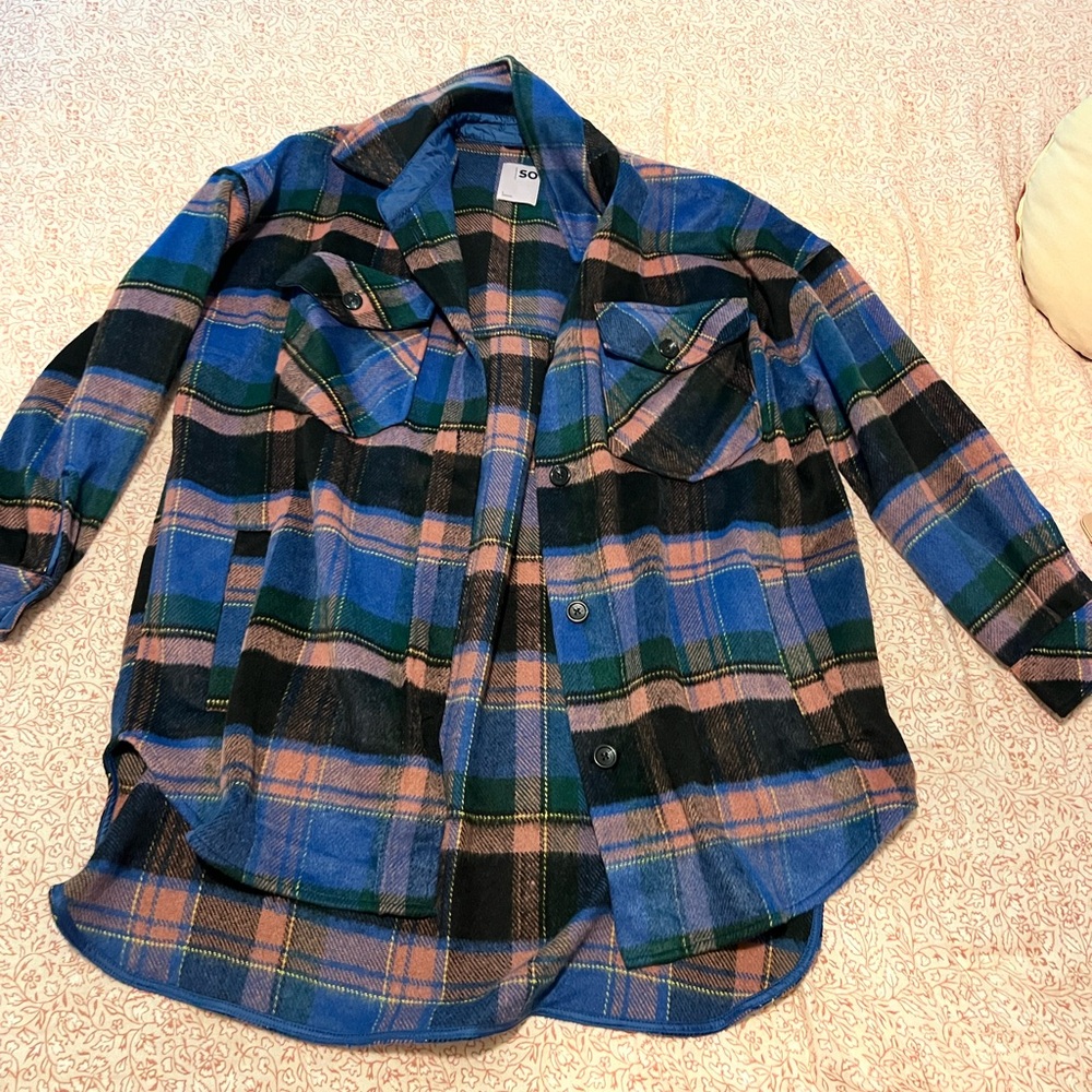 Urban plaid button up jacket